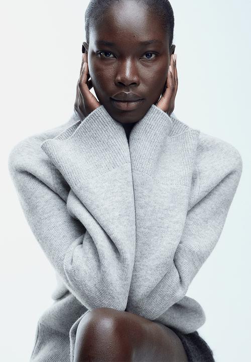 H&M - Wool-blend turtleneck jumper - grey marl