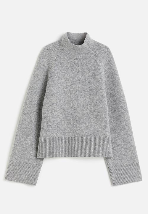 H&M - Wool-blend turtleneck jumper - grey marl