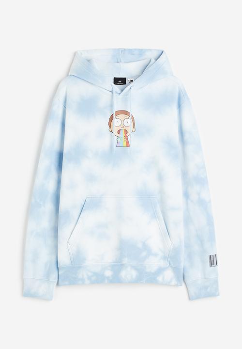 H&M - Regular fit hoodie - light blue/rick and morty