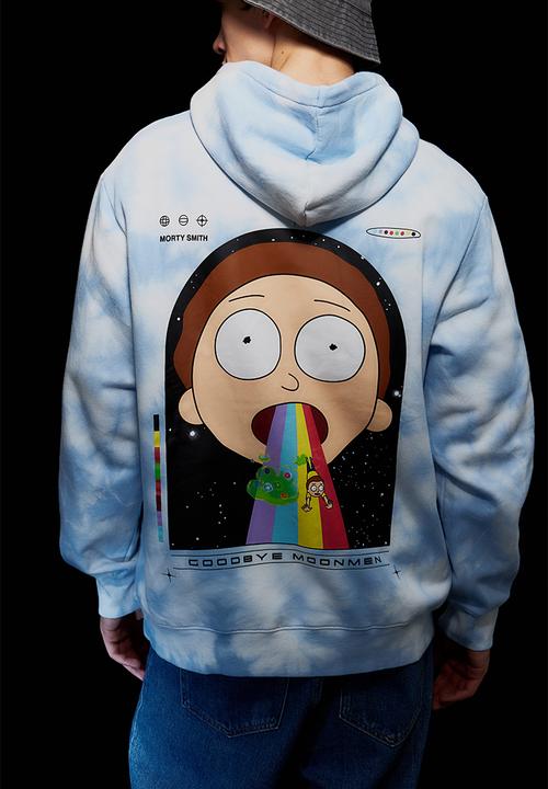 H&M - Regular fit hoodie - light blue/rick and morty