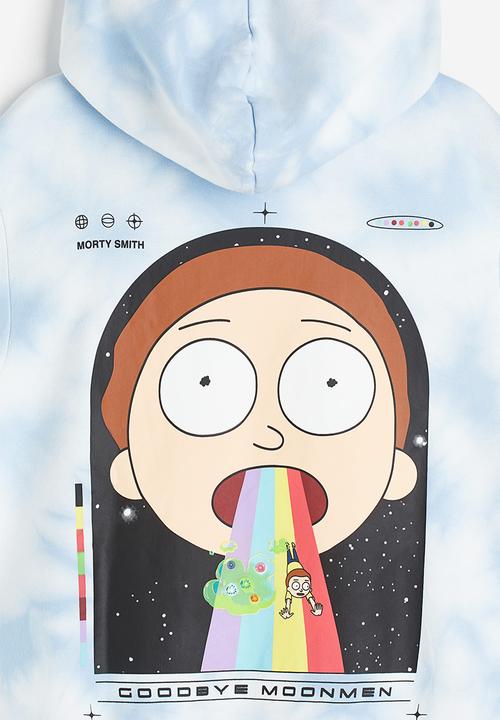 H&M - Regular fit hoodie - light blue/rick and morty