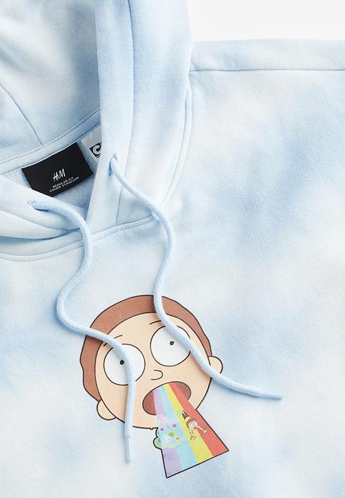 H&M - Regular fit hoodie - light blue/rick and morty