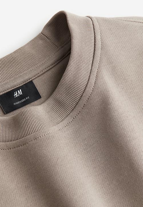 H&M - Oversized fit cotton sweatshirt - greige