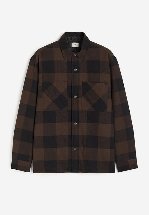 H&M - Padded overshirt - brown/checked 
