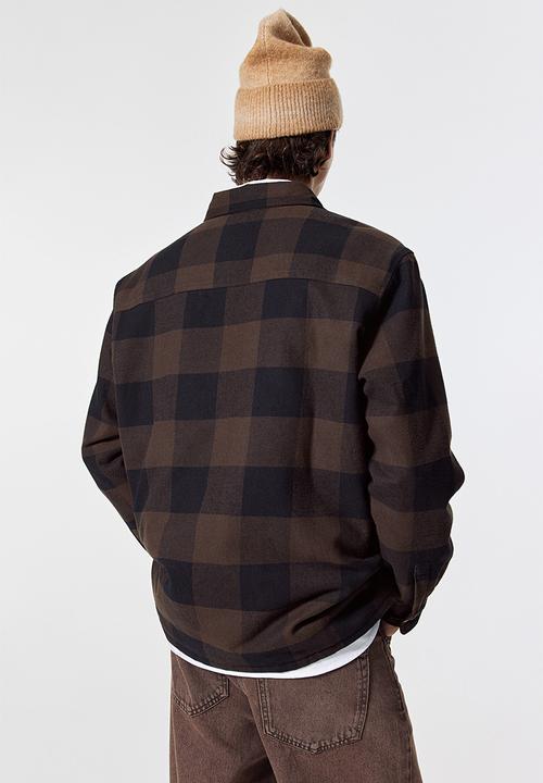 H&M - Padded overshirt - brown/checked 