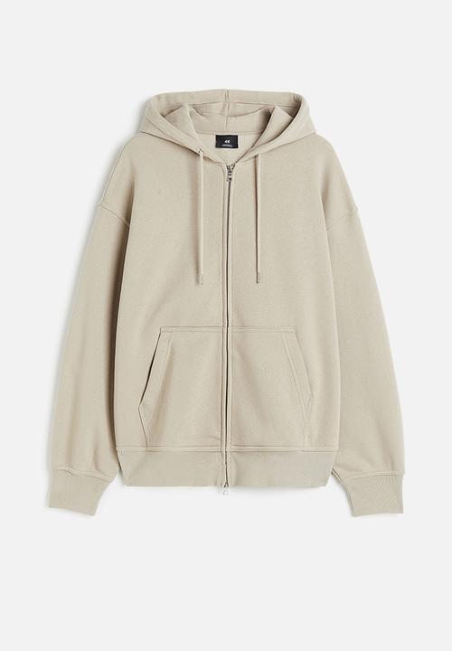 H&M - Oversized fit zip-through hoodie - beige
