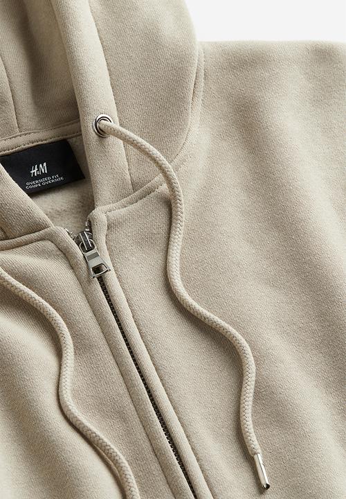 H&M - Oversized fit zip-through hoodie - beige