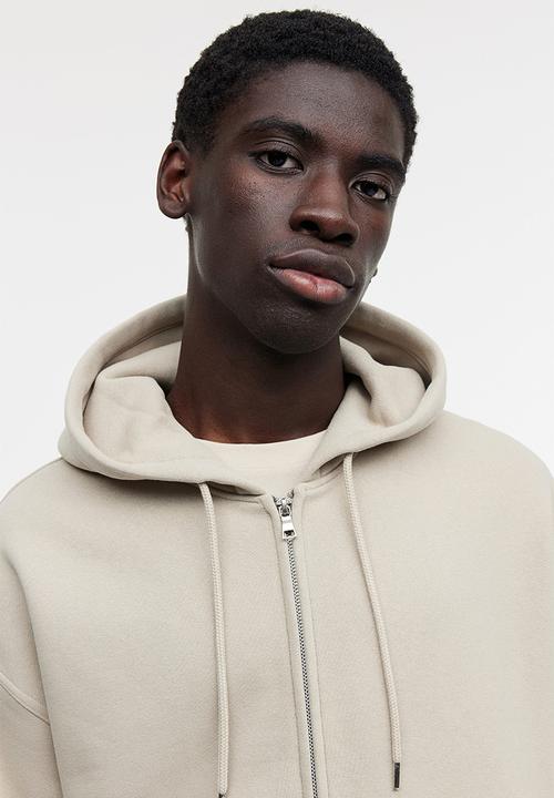 H&M - Oversized fit zip-through hoodie - beige