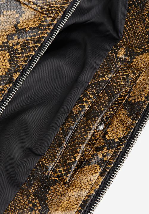 H&M - Slim fit coated jacket - brown/snakeskin-patterned