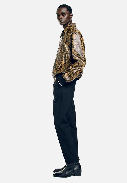 H&M - Slim fit coated jacket - brown/snakeskin-patterned