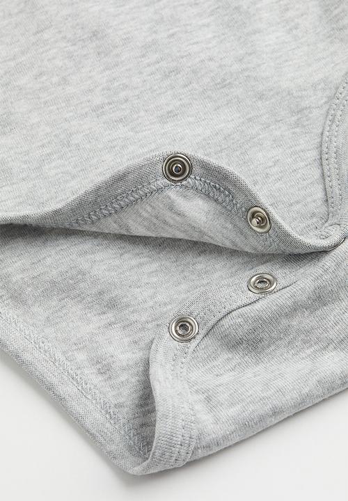 H&M - 5-pack cotton bodysuits - blue,grey,white