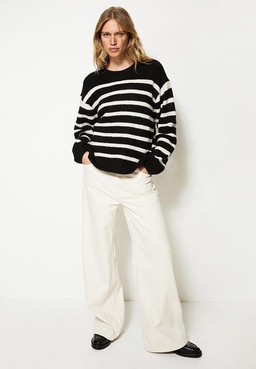 H&M - Rib-knit jumper - black striped