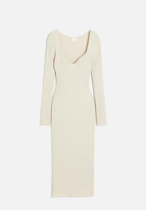 H&M - Rib-knit dress - light beige