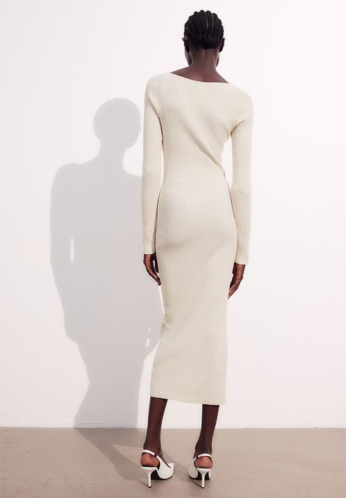 H&M - Rib-knit dress - light beige