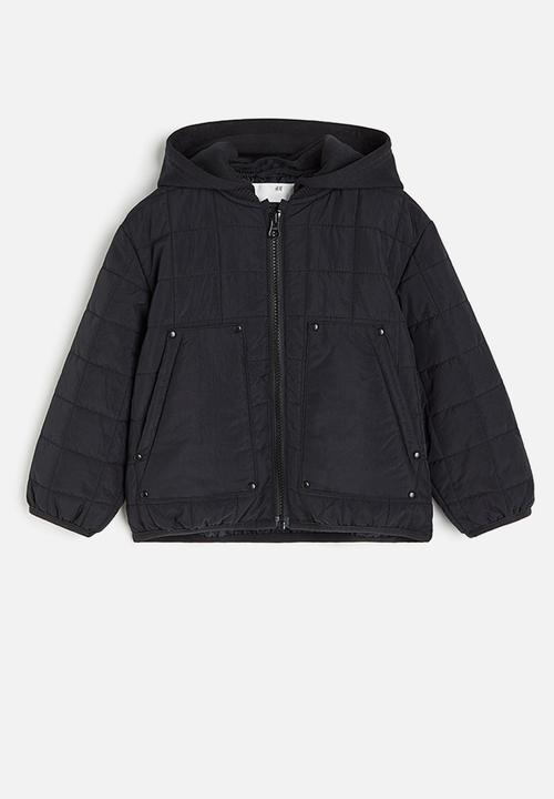 H&M - Quilted jacket with a hood - black