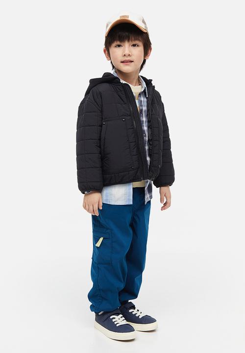 H&M - Quilted jacket with a hood - black
