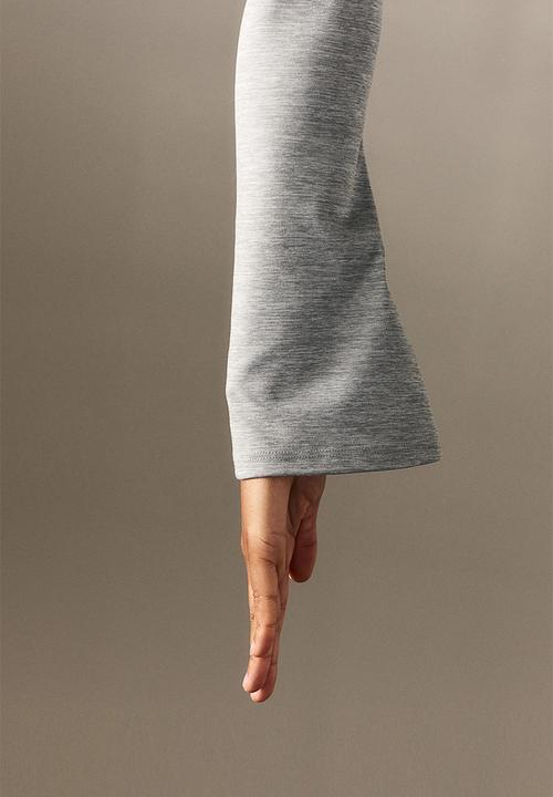 H&M - Softmove™ cropped sports top - light grey marl