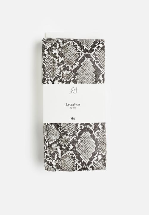H&M - Crocodile-patterned leggings - white,multi,grey