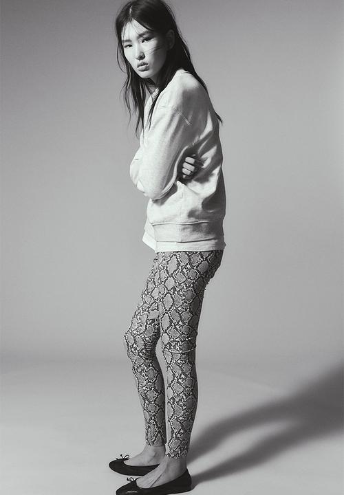 H&M - Crocodile-patterned leggings - white,multi,grey