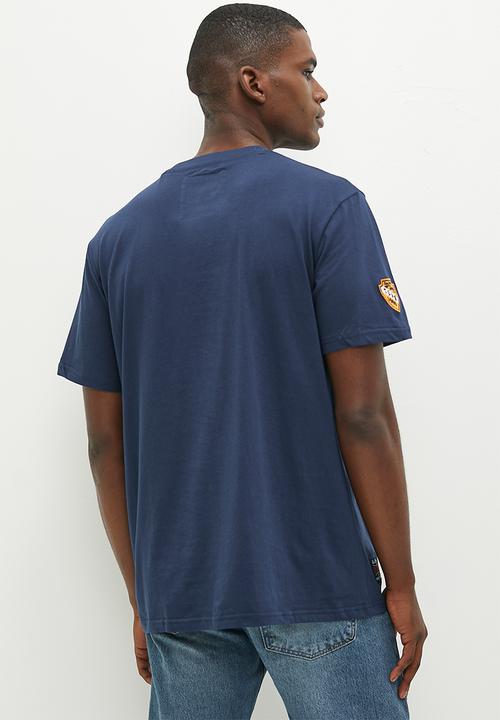 Aca Joe - Mens Aca Joe Towelling Applique Crew Tee Short Sleeve - Dress Blue