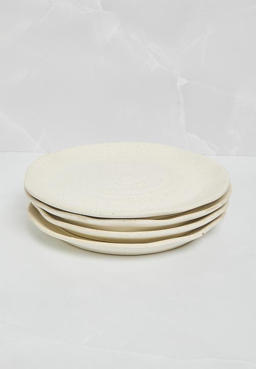 Sixth Floor - Saturn side plate set of 4 - Milk
