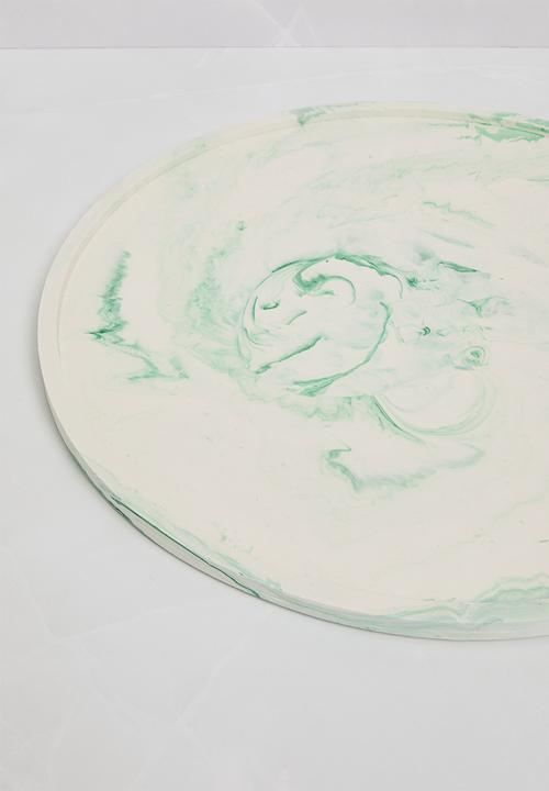 Terrazzo Home - Round Serving Tray - Green marble