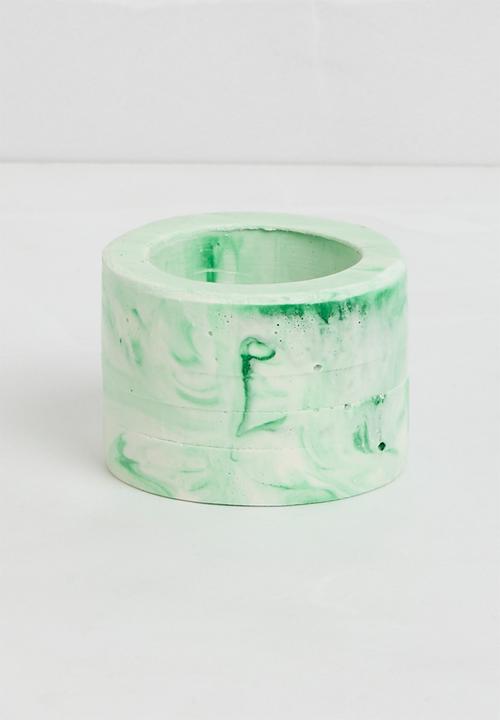 Terrazzo Home - Napkin Rings Set of 4 - Green Marble