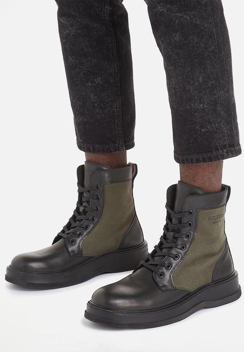 Tommy Hilfiger - TH everyday core mix boot - olive & black