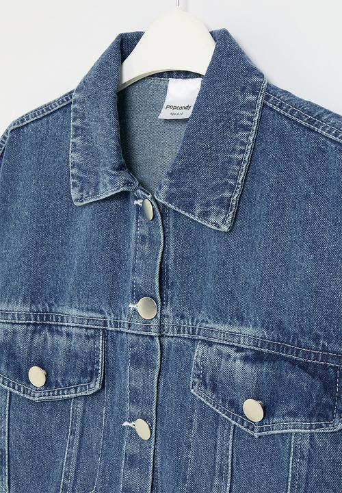 Pop Candy - Frayed denim jacket - blue