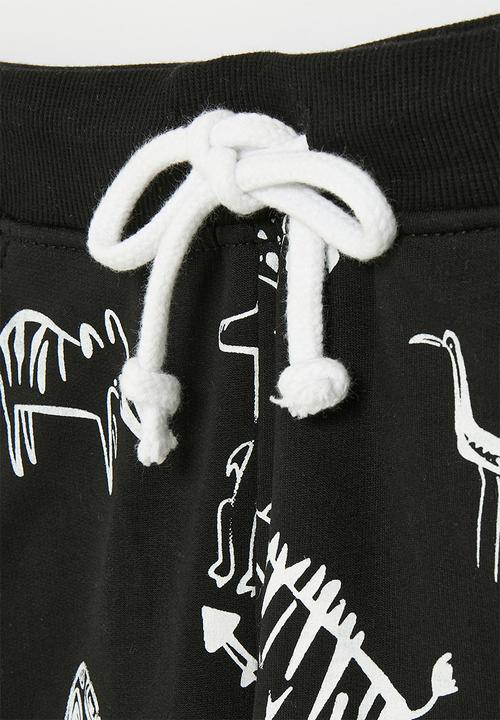 Pop Candy - Printed sweat pants - black & white