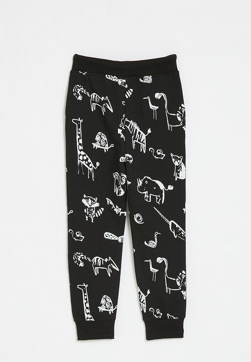 Pop Candy - Printed sweat pants - black & white