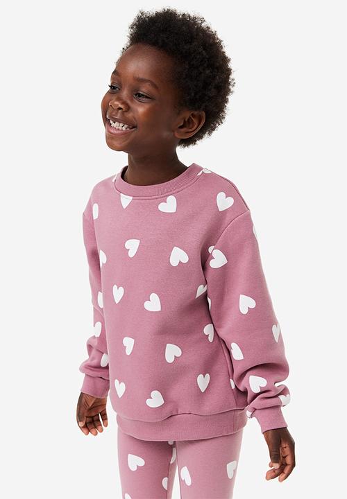H&M - 2-Pack sweatshirts - old rose/hearts 