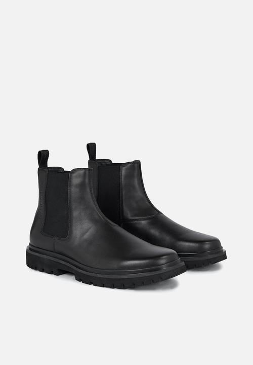 Calvin Klein - Eva boot mid chelsea leather in sat - black