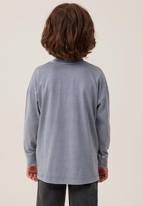 Cotton On - The essential long sleeve tee - steel wash