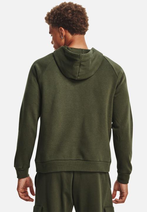 Under Armour - UA rival fleece logo hoody - marine od green/white