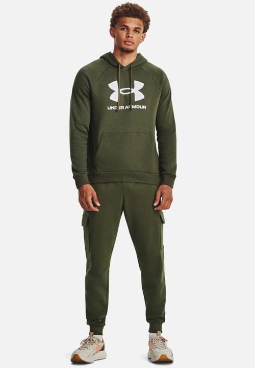 Under Armour - UA rival fleece logo hoody - marine od green/white