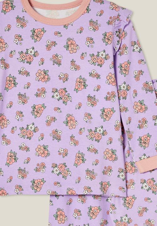 Cotton On - Ava long sleeve pyjama set - lilac drop/ditsy floral