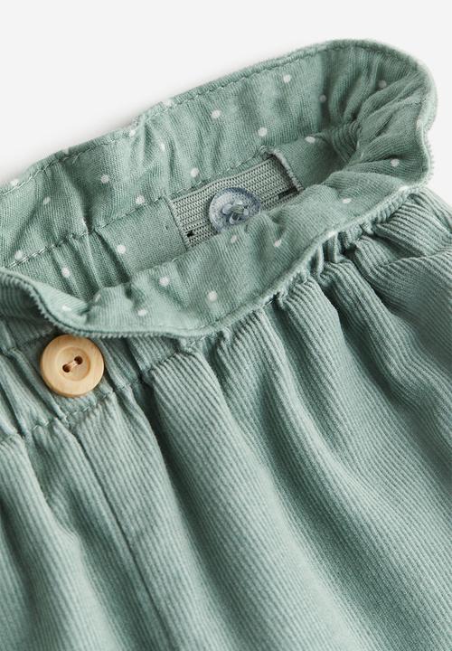 H&M - Lined corduroy trousers - dusty green