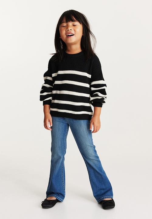 H&M - Textured-knit jumper - black & striped
