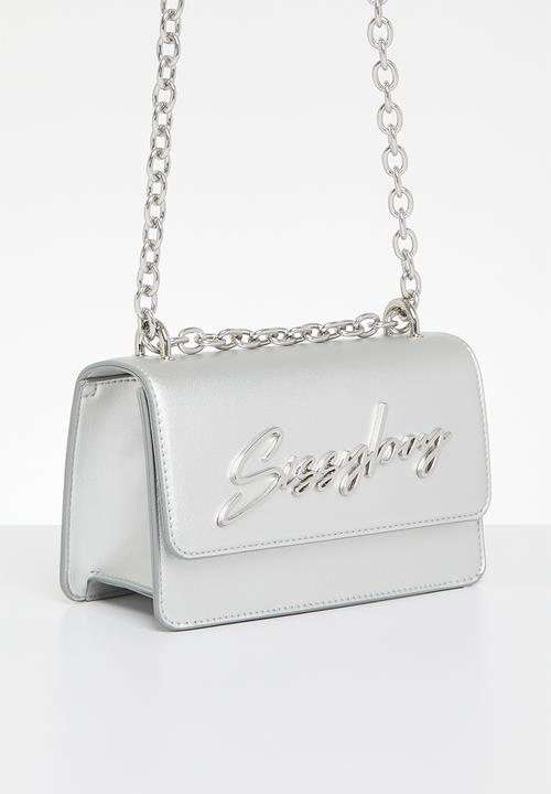 SISSY BOY - Slay fest structured crossbody - silver
