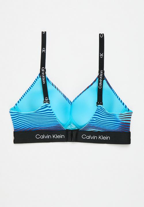 Calvin Klein - Light lined bralette - infared lines/eggshell blue