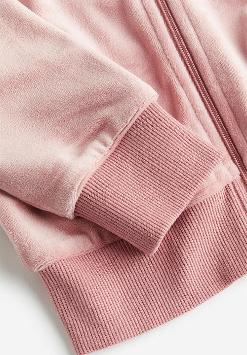 H&M - Velour zip-through hoodie - pink