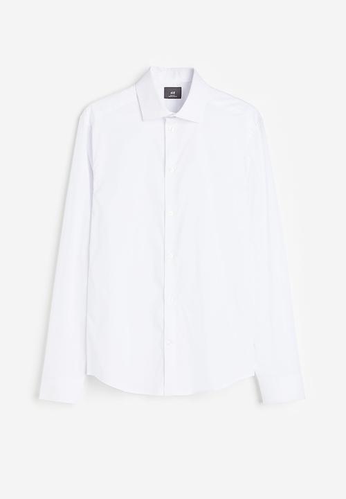 H&M - Slim fit stretch shirt - white