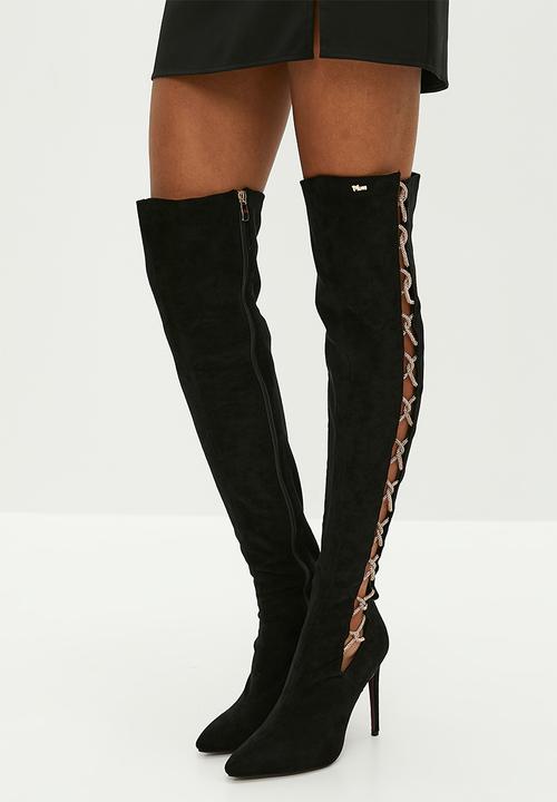Plum - Giada stiletto boot - black