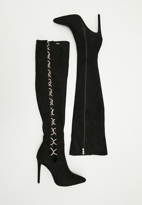 Plum - Giada stiletto boot - black