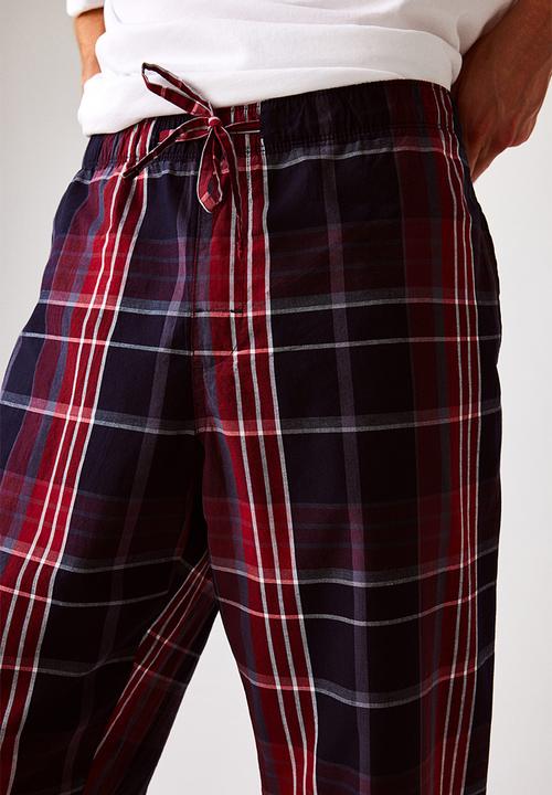 H&M - Relaxed fit pyjama bottoms - red/checked