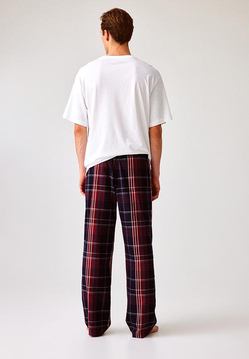 H&M - Relaxed fit pyjama bottoms - red/checked