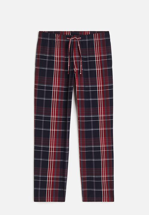 H&M - Relaxed fit pyjama bottoms - red/checked