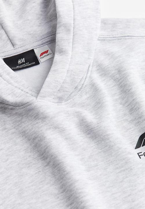 H&M - Loose fit hoodie - light grey marl/formula 1