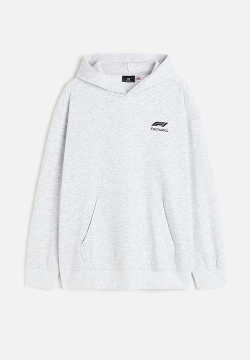 H&M - Loose fit hoodie - light grey marl/formula 1